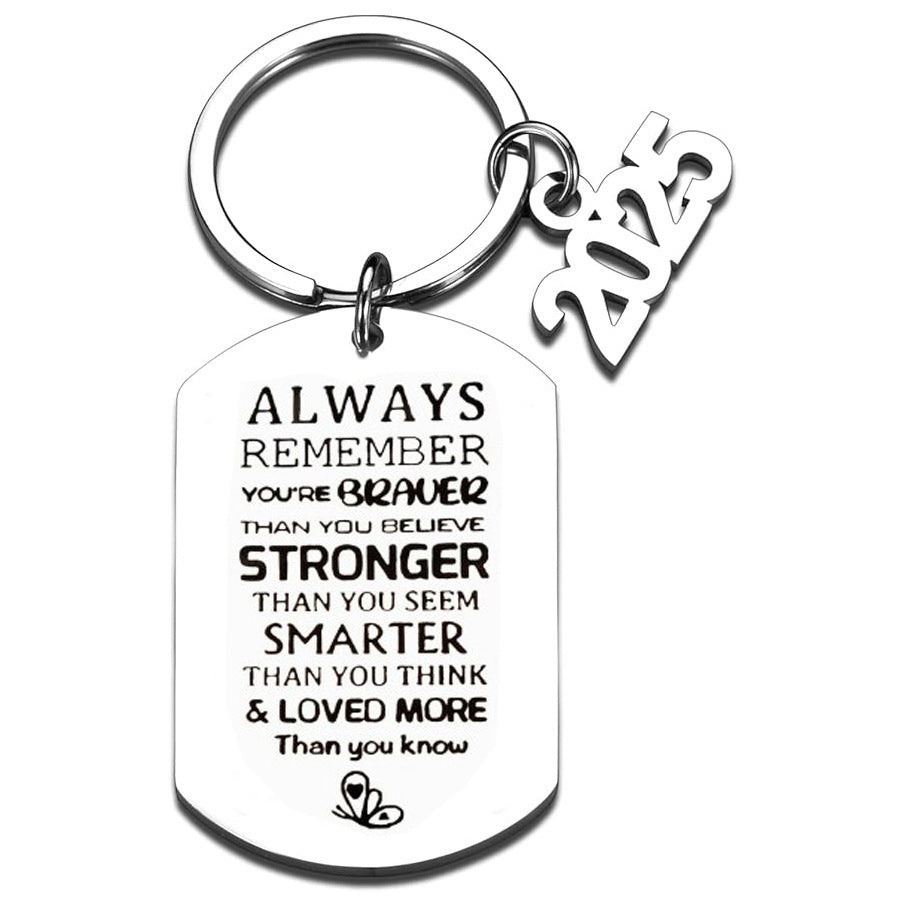Wholesale Cross-border light luxury graduation season stainless steel keychain